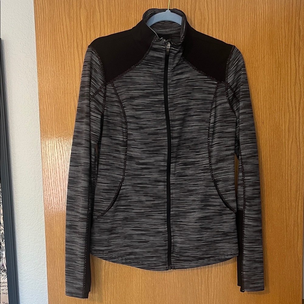 Tek Gear Women's Striped Black and Gray Utility Jacket